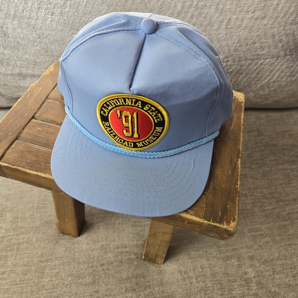 Vintage Adjustable Hat Blue California State  Railriad Museum